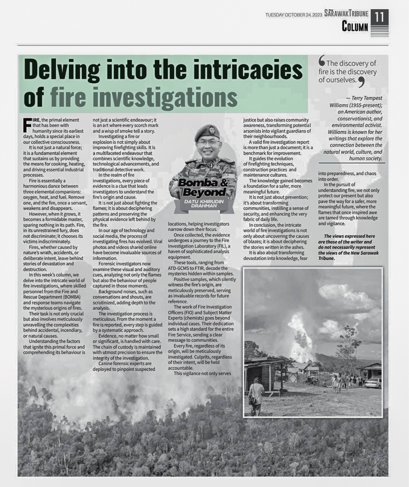 13. Delving into the intricacies of fire investigations
