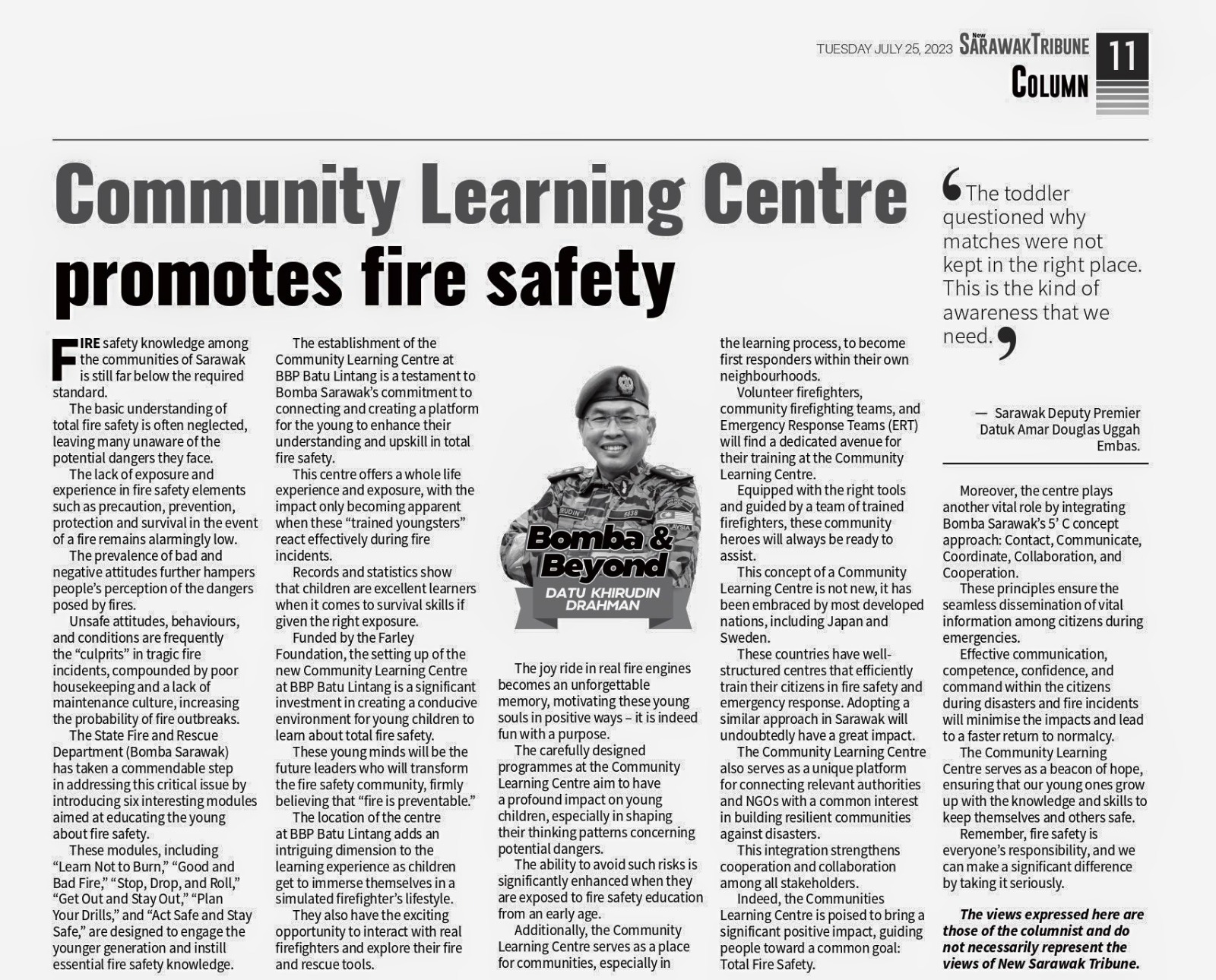 7. Community learning centre promotes fire safety