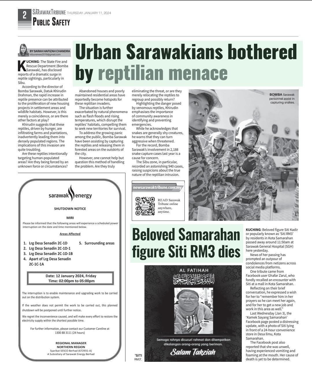 Urban Sarawakians bothered by reptilian menace