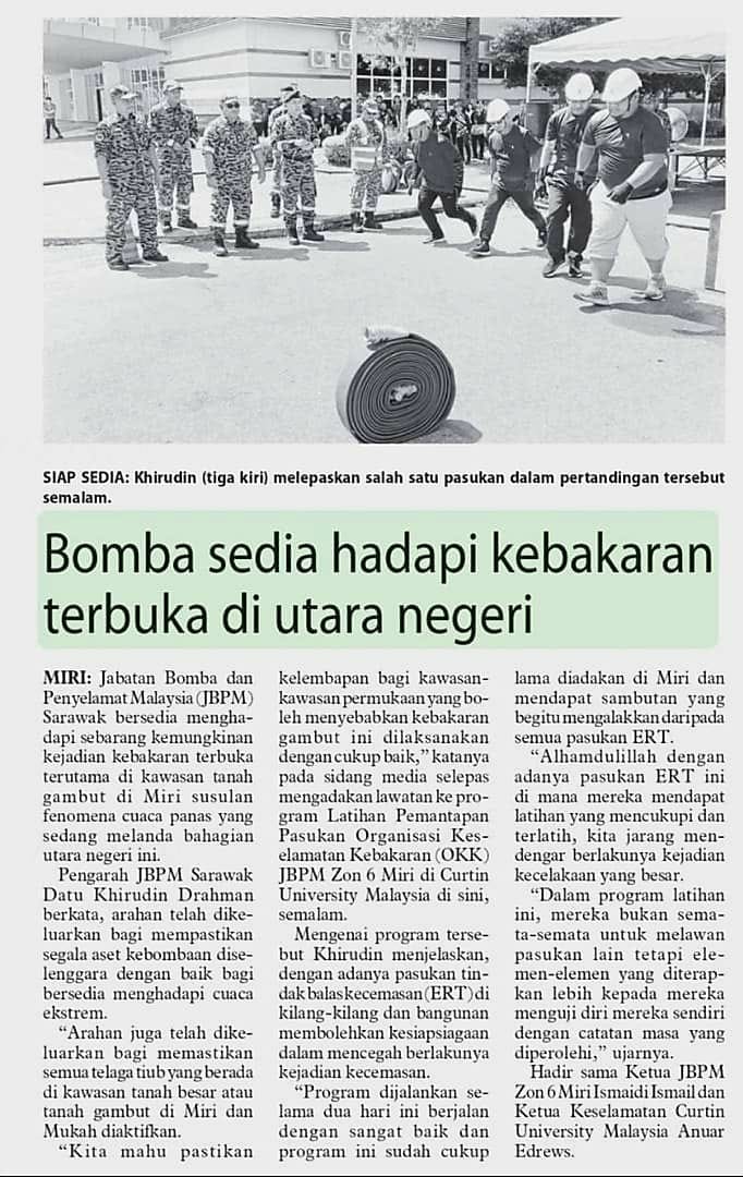 Bomba Sedia Hadapi kebakaran terbuka di utara negeri