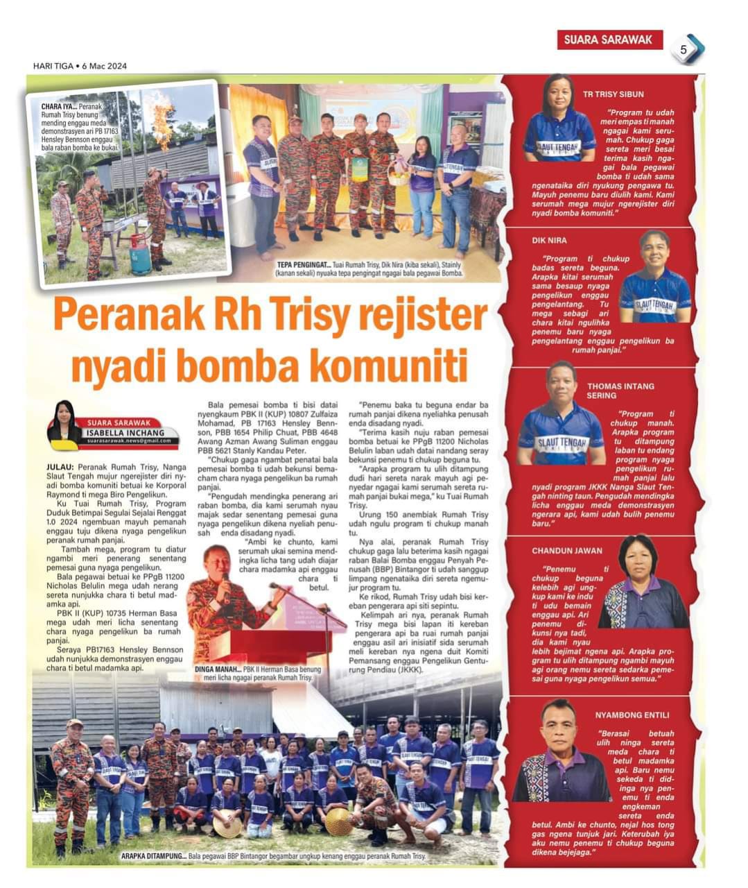 Peranak RH Trisy rejister nyadi bomba komuniti